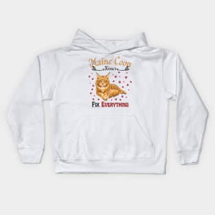 Maine Coon Kisses Fix Everything, Cute Maine Coon Cat Lover Kids Hoodie